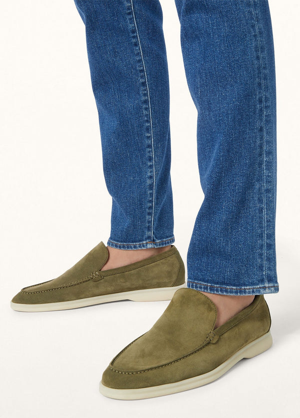 Men's Murano Green Suede Summer Walk Loafers