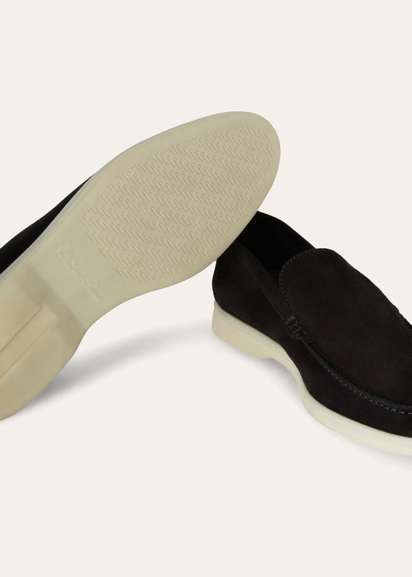 Men's Summer Walk Black Suede Loafers