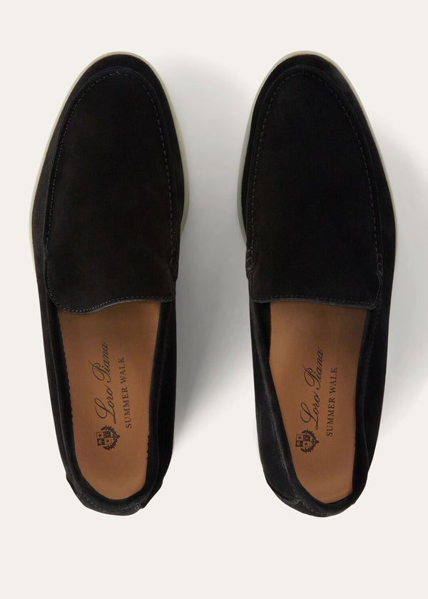 Men's Summer Walk Black Suede Loafers