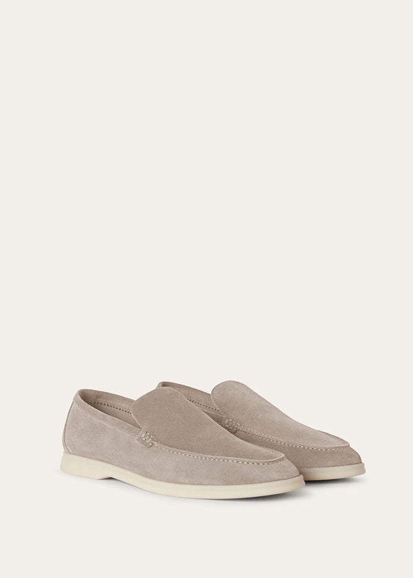 Men's Summer Walk Loafers in Beige Suede
