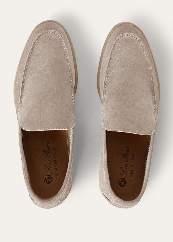 Men's Summer Walk Loafers in Beige Suede