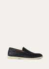 Men's Summer Walk Blue Caiman Leather Loafers