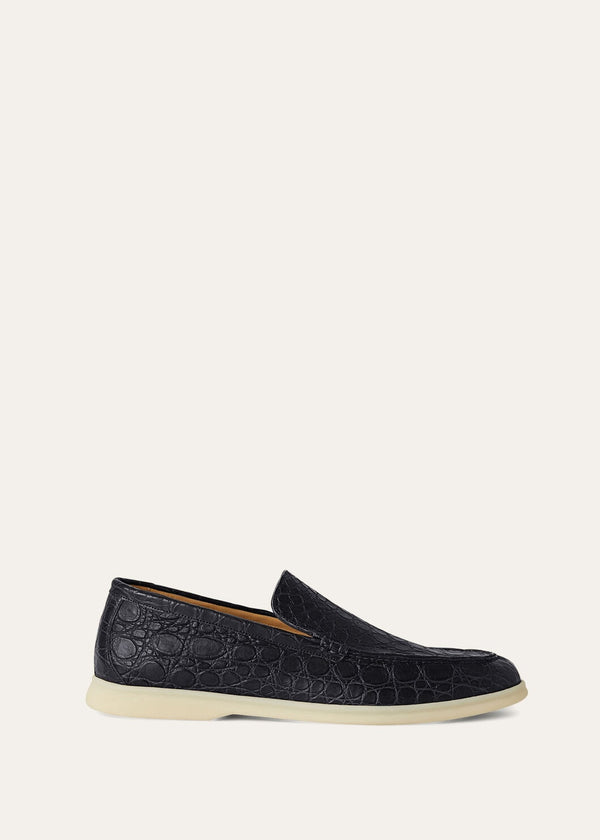 Men's Summer Walk Blue Caiman Leather Loafers