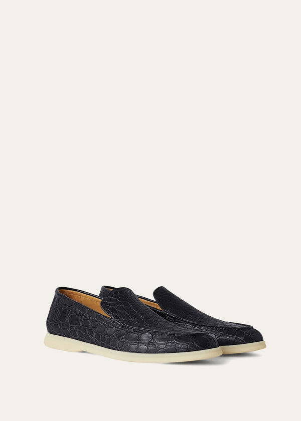 Men's Summer Walk Blue Caiman Leather Loafers