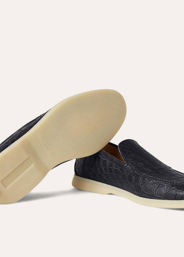 Men's Summer Walk Blue Caiman Leather Loafers