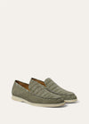 Men's Military Grey Alligator Leather Summer Walk Loafers