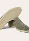 Men's Military Grey Alligator Leather Summer Walk Loafers