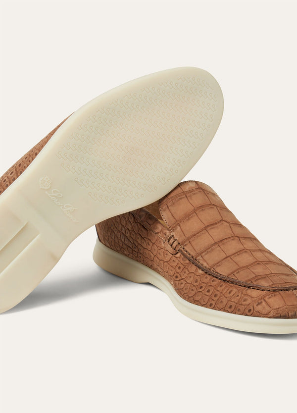 Umber Men's Summer Walk Alligator Leather Loafers