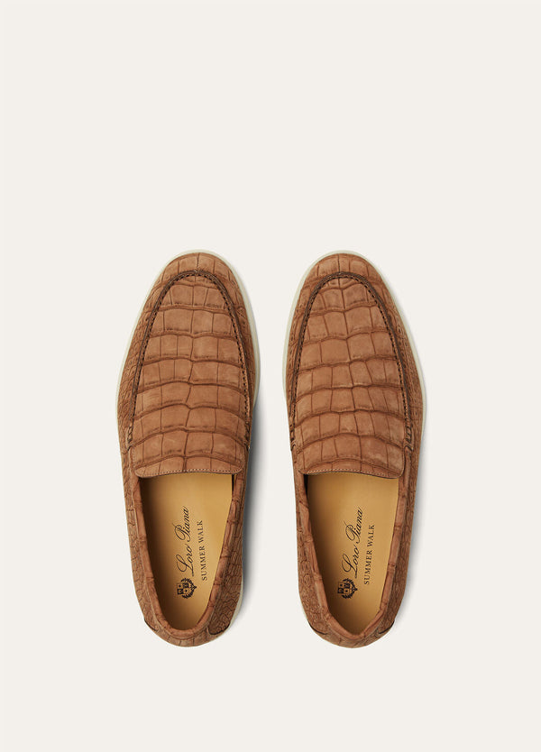 Umber Men's Summer Walk Alligator Leather Loafers