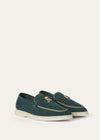 Summer Charms Walk Moccasins in Emerald Black Suede