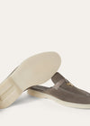 Babouche Charms Walk Loafers in Grey Suede for Women