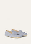 Women's Dot Sole Walk Suede Zirconia Loafers
