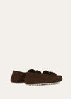 Women's Chocolate Suede Dot Sole Walk Loafers
