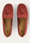 Women's Cinnamon Suede Dot Sole Walk Loafers