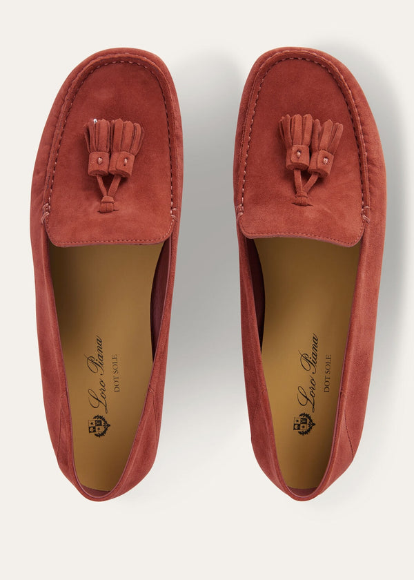 Women's Cinnamon Suede Dot Sole Walk Loafers