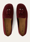 Women's Bordeaux Suede Dot Sole Walk Loafers