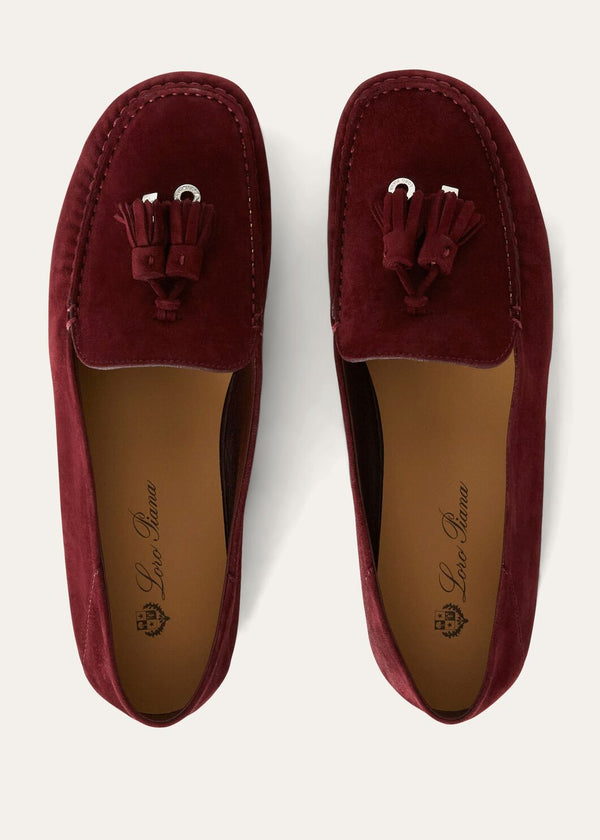 Women's Bordeaux Suede Dot Sole Walk Loafers