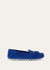 Women's Blue Suede Dot Sole Walk Loafers