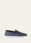 Men's Venice Walk Blue Cotton Moccasins
