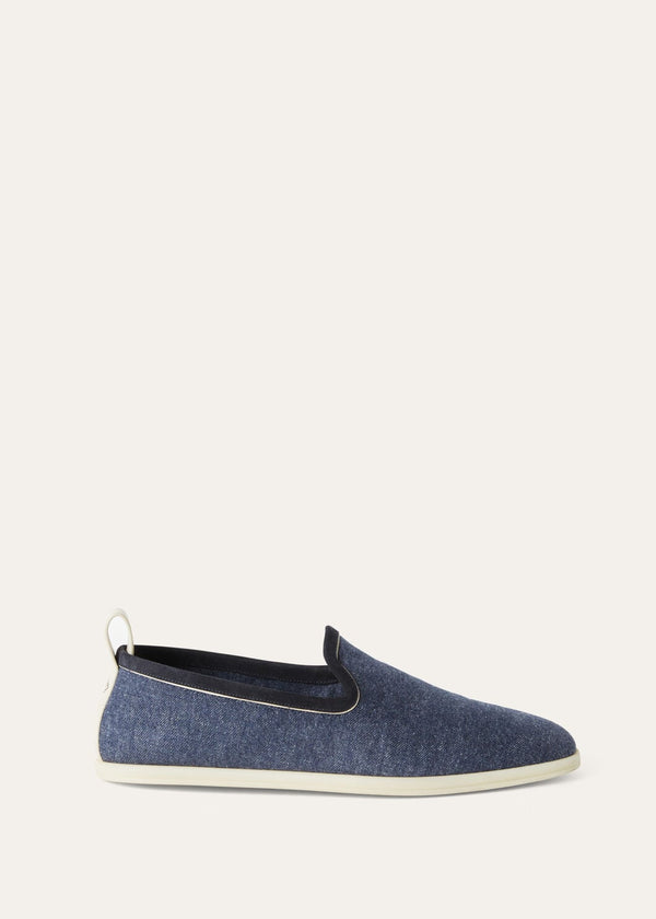 Men's Venice Walk Blue Cotton Moccasins