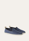 Men's Venice Walk Blue Cotton Moccasins