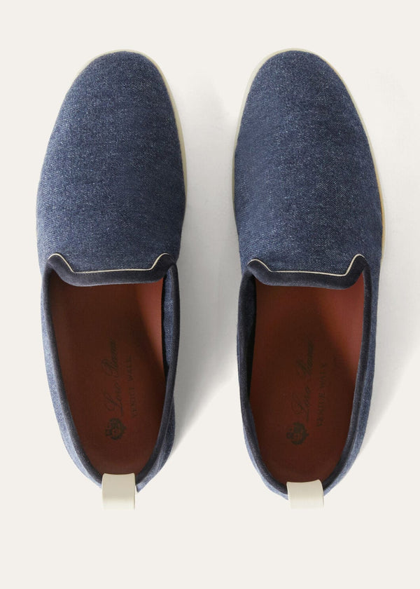 Men's Venice Walk Blue Cotton Moccasins