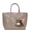 Goyard Goyardine Greige Anjou PM Embroidered Bunny Khaki Bag Palladium Hardware
