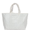 Goyard Goyardine White St. Louis PM Tote Bag Palladium Hardware
