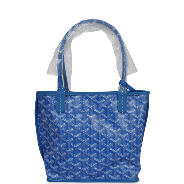 Goyard Goyardine Anjou Sky Blue Mini Bag Palladium Hardware