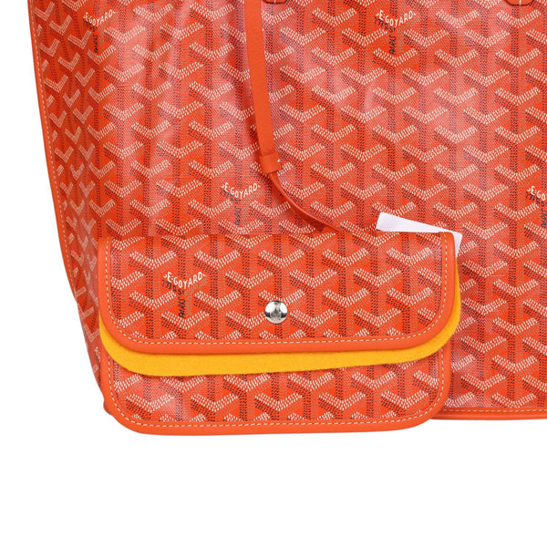 Goyard Anjou PM Orange Goyardine Canvas Palladium Hardware