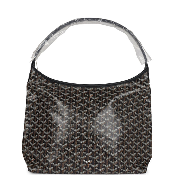 Goyard Goyardine Black Boheme Hobo Bag Palladium Hardware