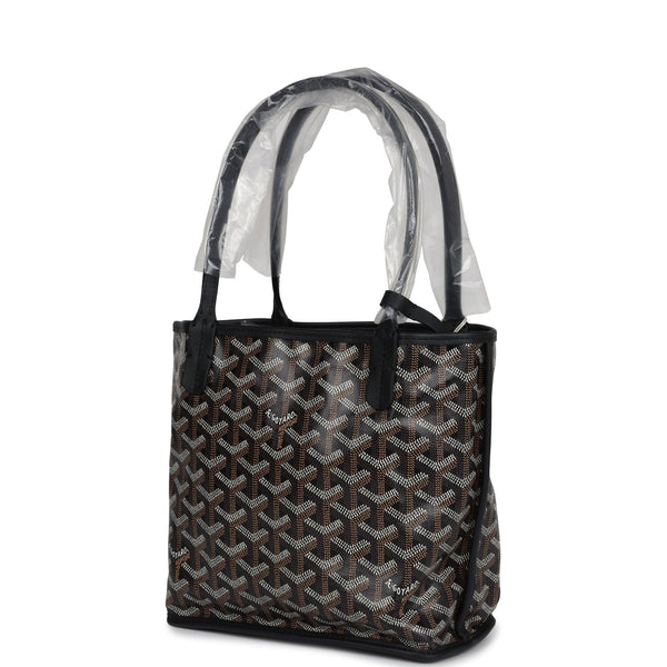 Goyard Goyardine Anjou Black Mini Bag Palladium Hardware