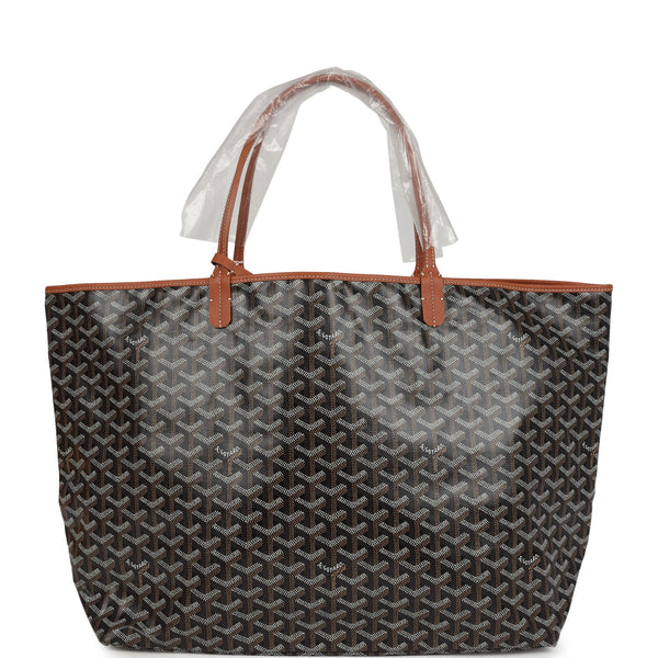 Goyard Goyardine Black and Brown St. Louis GM Tote Bag Palladium Hardware