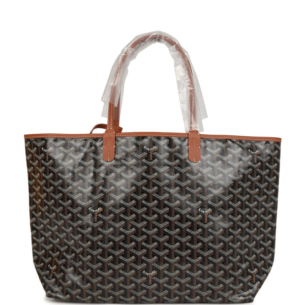 Goyard Goyardine Black and Brown St. Louis PM Tote Bag Palladium Hardware