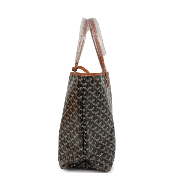 Goyard Goyardine Black and Brown St. Louis PM Tote Bag Palladium Hardware