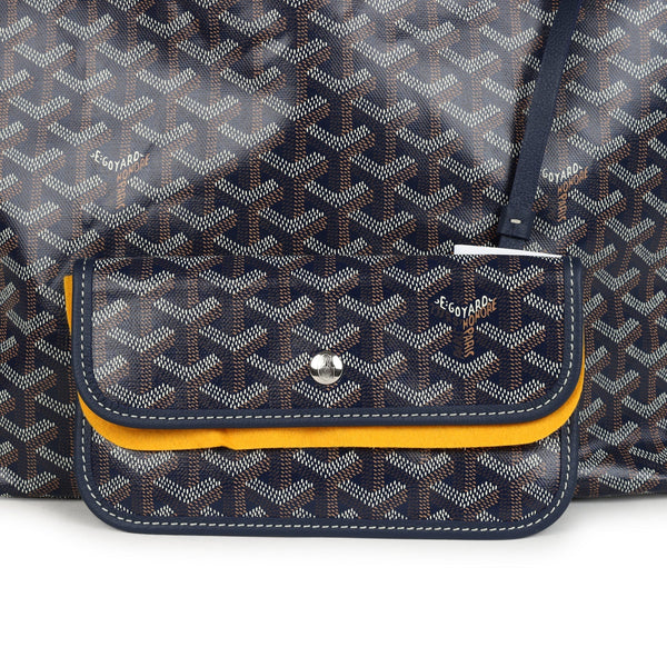 Goyard Goyardine Navy Blue Saint Louis PM Tote Bag Palladium Hardware