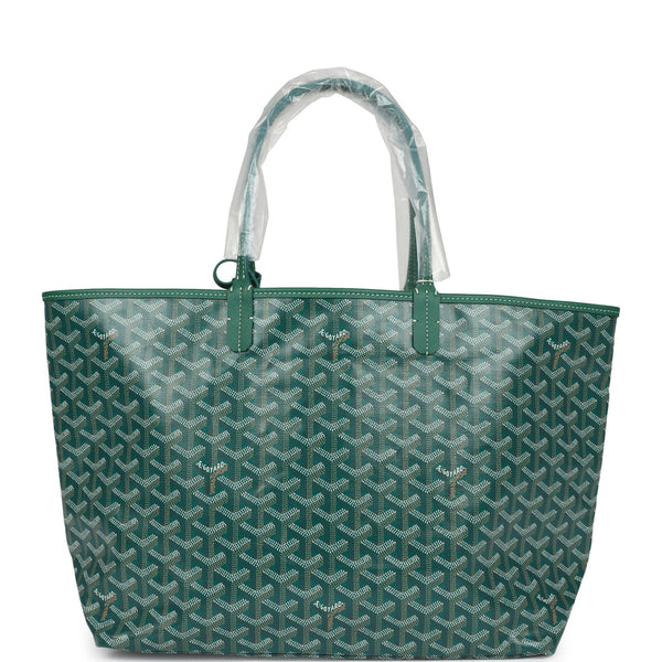 Goyard Goyardine Green St. Louis PM Tote Bag Palladium Hardware