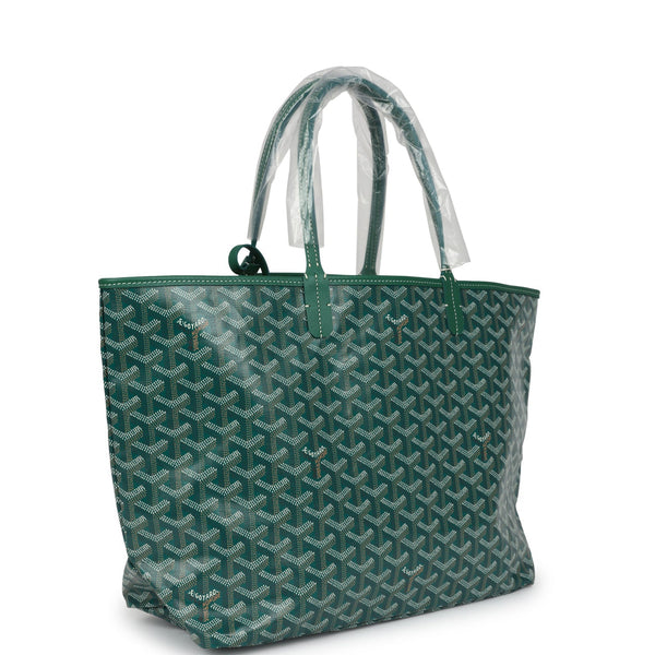 Goyard Goyardine Green St. Louis PM Tote Bag Palladium Hardware
