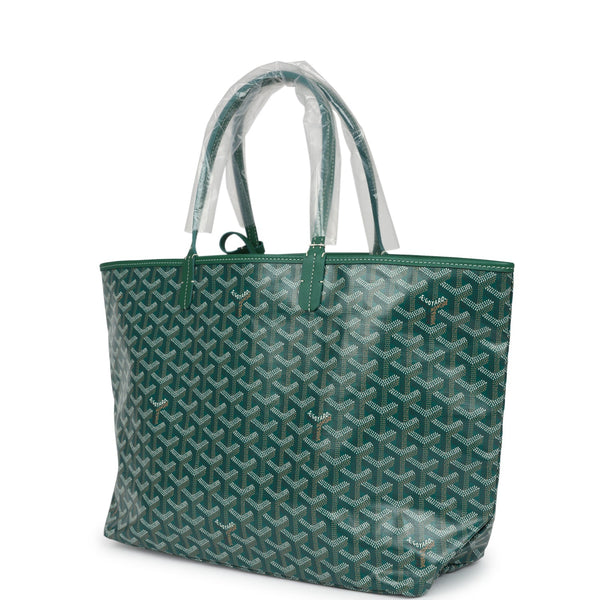 Goyard Goyardine Green St. Louis PM Tote Bag Palladium Hardware