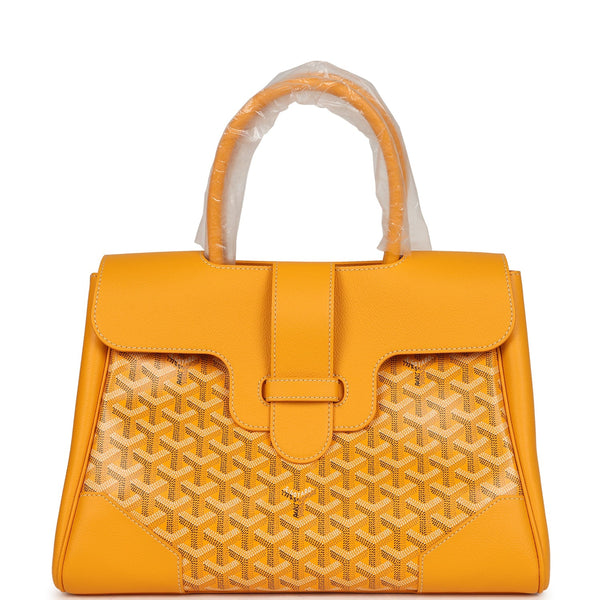 Goyard Saigon Tote Yellow Goyardine Canvas Palladium Hardware