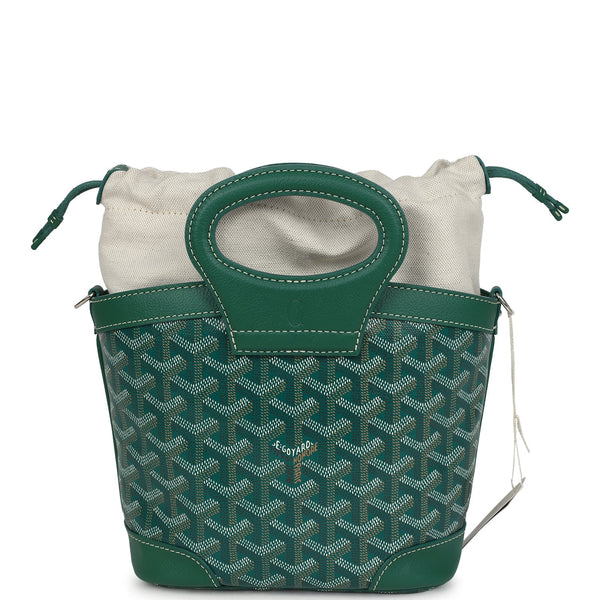 Goyard Goyardine Canvas Green Beluga Mini Bag Palladium Hardware