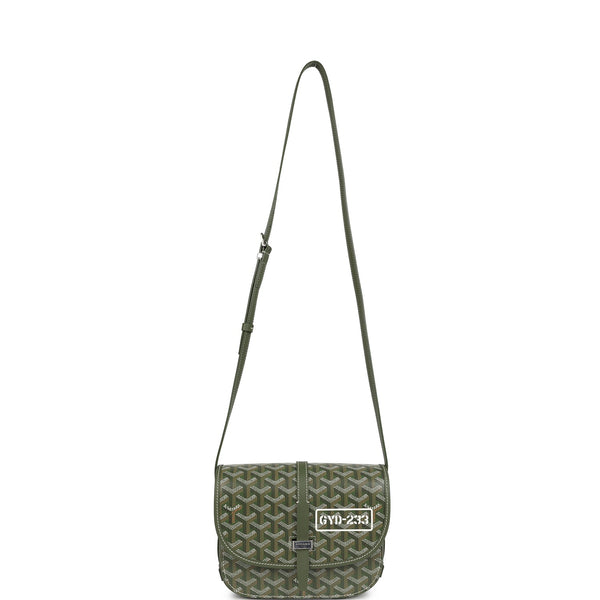 Goyard Goyardine Khaki Belvedere PM Palladium Hardware