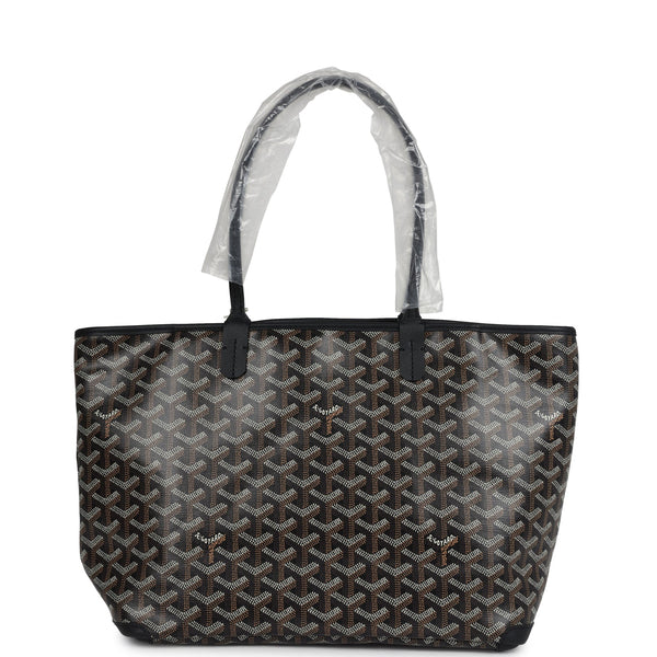 Goyard Goyardine Black Artois PM Tote Palladium Hardware