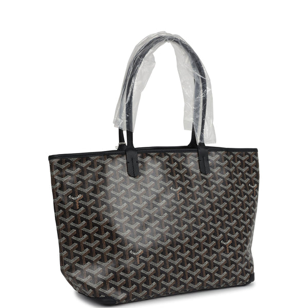 Goyard Goyardine Black Artois PM Tote Palladium Hardware