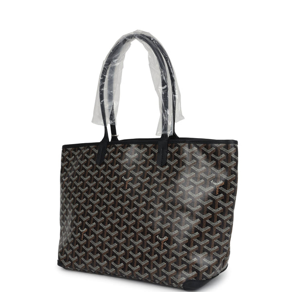 Goyard Goyardine Black Artois PM Tote Palladium Hardware