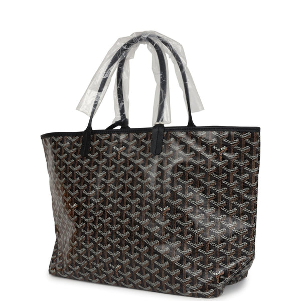 Goyard Goyardine Black St. Louis PM Tote Bag Palladium Hardware