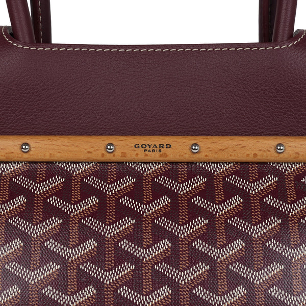 Goyard Saigon Tote Burgundy Goyardine Canvas Palladium Hardware