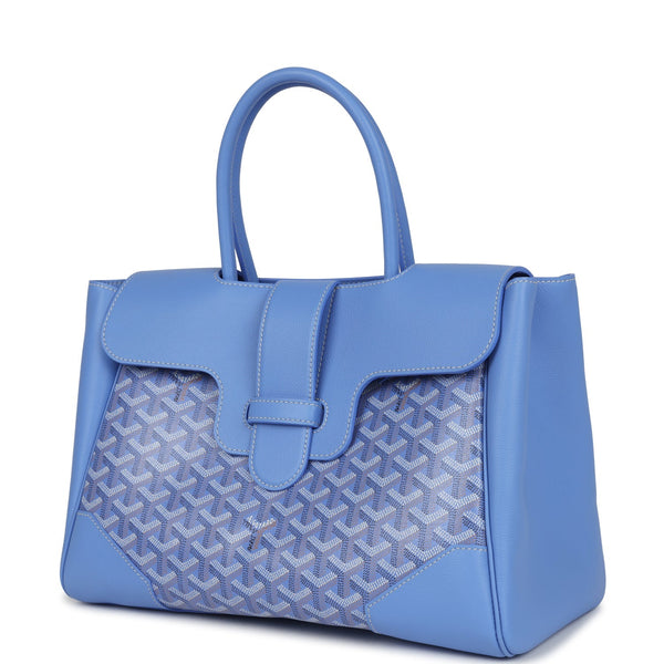 Goyard Saigon Tote Iris Goyardine Canvas Palladium Hardware