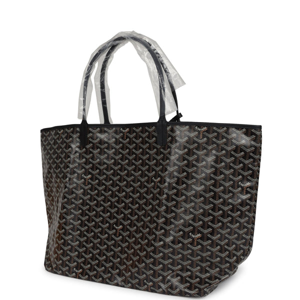 Goyard Goyardine Black St. Louis GM Tote Bag Palladium Hardware