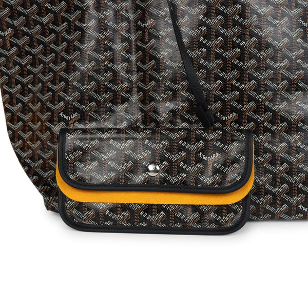 Goyard Goyardine Black St. Louis GM Tote Bag Palladium Hardware